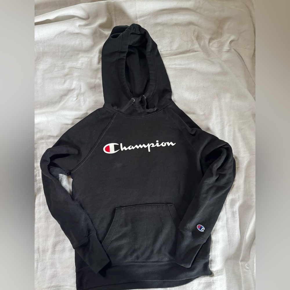 Champion Black Hoodie with Logo - Picture 1 of 3